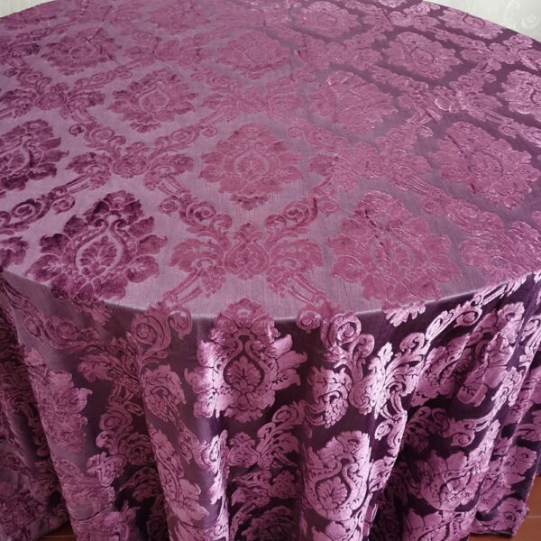 purple jacquard tablecloth (4) Purple Luxury Jacquard Tablecloth European Style | TC-B012