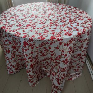 Red Vintage Floral Jacquard Tablecloth for Wedding | TC-B072