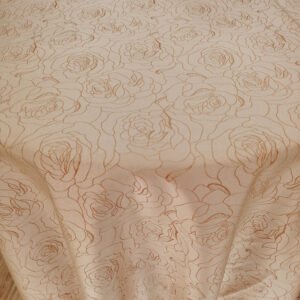 Vintage Rose Jacquard Tablecloth for Wedding & Hotel | TC-B039