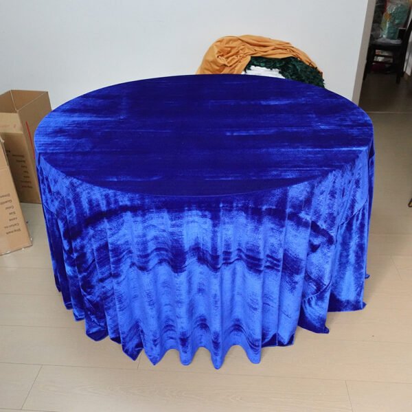 Royal Blue Velvet Round Tablecloth