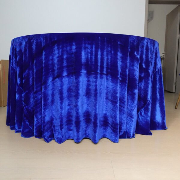 Royal Blue Velvet Round Tablecloth