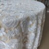 Silver White Rose Embroidered Tulle Tablecloth for French Wedding – ER070