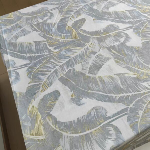 Grey Banana Leaf Rectangular Tablecloth