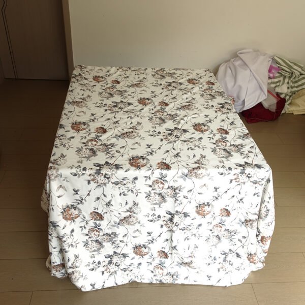 Vintage Grey-Brown Floral Rectangular Tablecloth