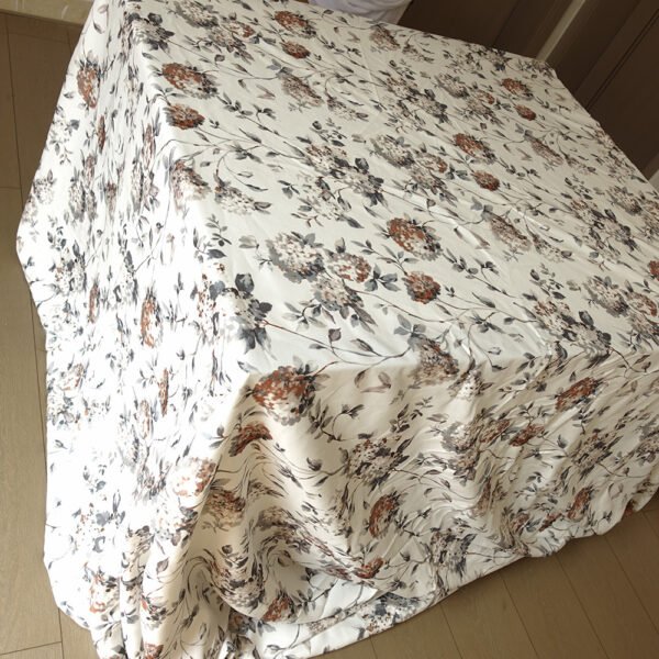 Vintage Grey-Brown Floral Rectangular Tablecloth