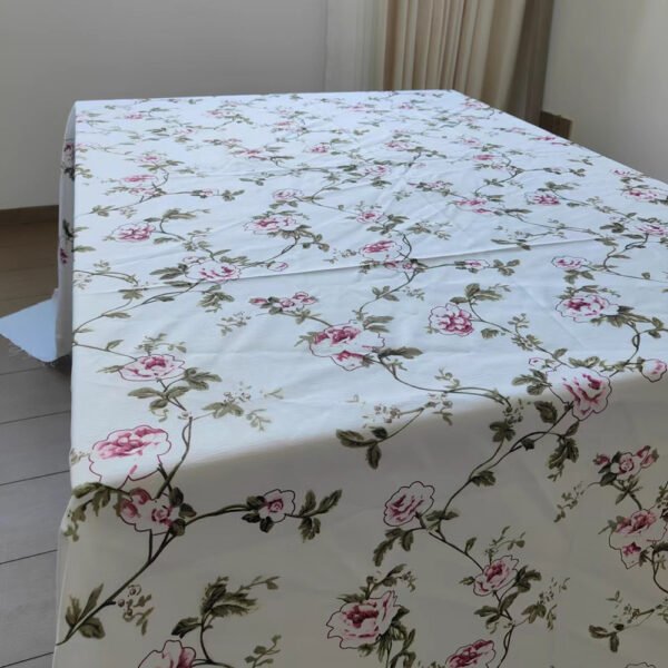 vintage floral tablecloth supplier (2) Vintage Pink Rose Vine Waterproof Tablecloth