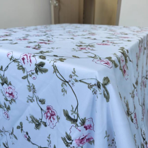 vintage floral tablecloth supplier (4) Vintage Pink Rose Vine Waterproof Tablecloth