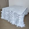 White Embroidered 3D Petal Tablecloth for French Luxury Wedding – Square