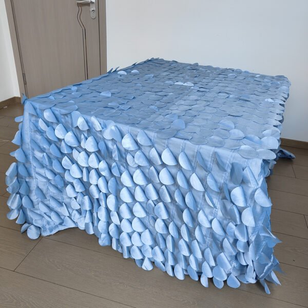White Embroidered 3D Petal Tablecloth for French Luxury Wedding – Square