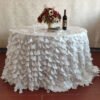 White Embroidered 3D Petal Tablecloth for French Luxury Wedding – Square