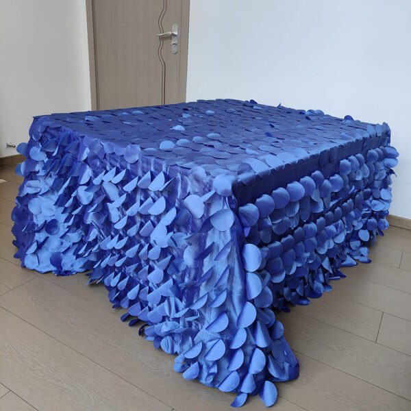 White Embroidered 3D Petal Tablecloth for French Luxury Wedding – Square