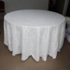 White Feather Jacquard Round Tablecloth for Wedding | TC-B115