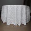 White Feather Jacquard Round Tablecloth for Wedding | TC-B115