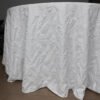 White Feather Jacquard Round Tablecloth for Wedding | TC-B115