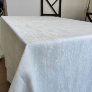 White Textured Jacquard Tablecloth for Hotel & Banquet Use – B100