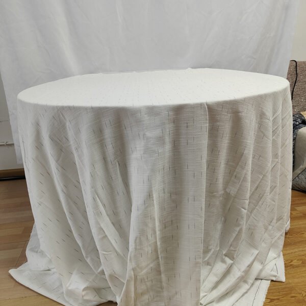 White Line Pattern Jacquard Tablecloth | TC-B110