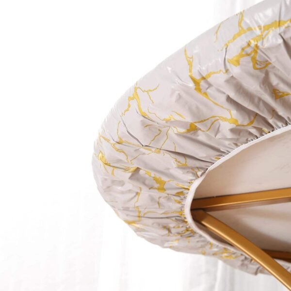 round tablecloth (2) Modern Printed Stretch Table Cover – Elastic Fitted Tablecloth for Trade Shows, Events & Commercial Use