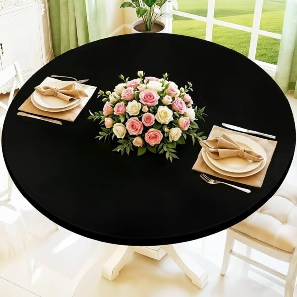 Elastic Printed Fitted Table Cover for Events – Stretch Spandex Tablecloth with Custom Patterns for Banquet & Wedding Use