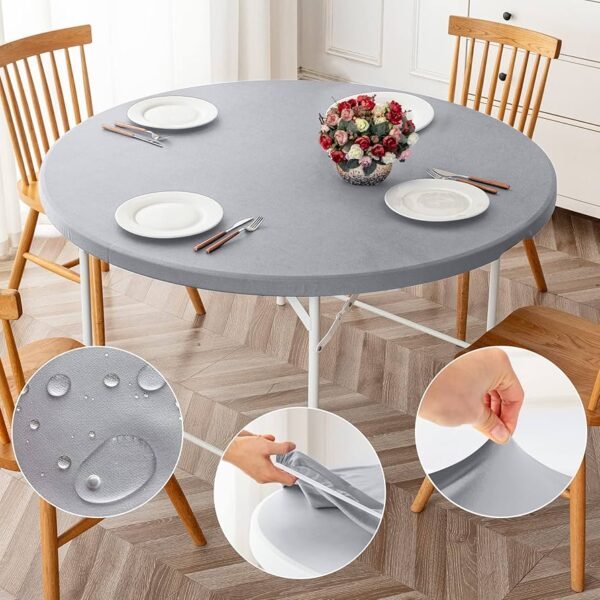 Elastic Printed Fitted Table Cover for Events – Stretch Spandex Tablecloth with Custom Patterns for Banquet & Wedding Use