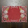 RED MAPLE Christmas Placemats Set of 4, Embroidered Cutwork Holiday Table Mats, Festive Fabric Plate Mats for Christmas Dinner, Party, Kitchen and Dining Table Decor, 11 x 17 Inch