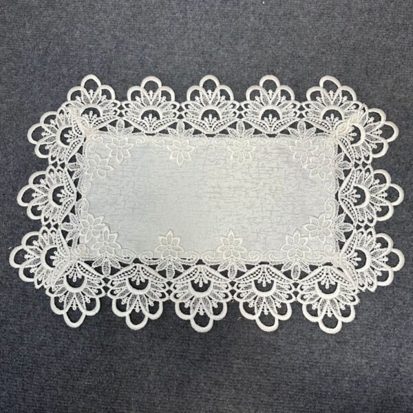 RED MAPLE White Lace Placemats Set of 4, European Embroidered Fabric Table Mats, Elegant Dining Plate Mats for Wedding, Party, Kitchen Table Decor,13 x 19.7 Inch