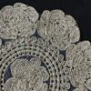 RED MAPLE Rose Embroidered Round Placemats Set of 4, Floral Lace Mesh Table Mats for Dining Table, Vase, Tea Cup, Coffee Table Decor, 15 Inch
