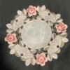RED MAPLE Embroidered Round Placemats Set of 4, Floral Cutwork Fabric Table Mats, European Garden Style Placemats for Plates, Bowls, Tea Cups and Coffee Table Decor, 11.8 Inch