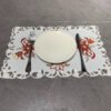 RED MAPLE Christmas Placemats Set of 4, Embroidered Cutwork Holiday Table Mats, Festive Fabric Plate Mats for Christmas Dinner, Party, Kitchen and Dining Table Decor, 11 x 17 Inch