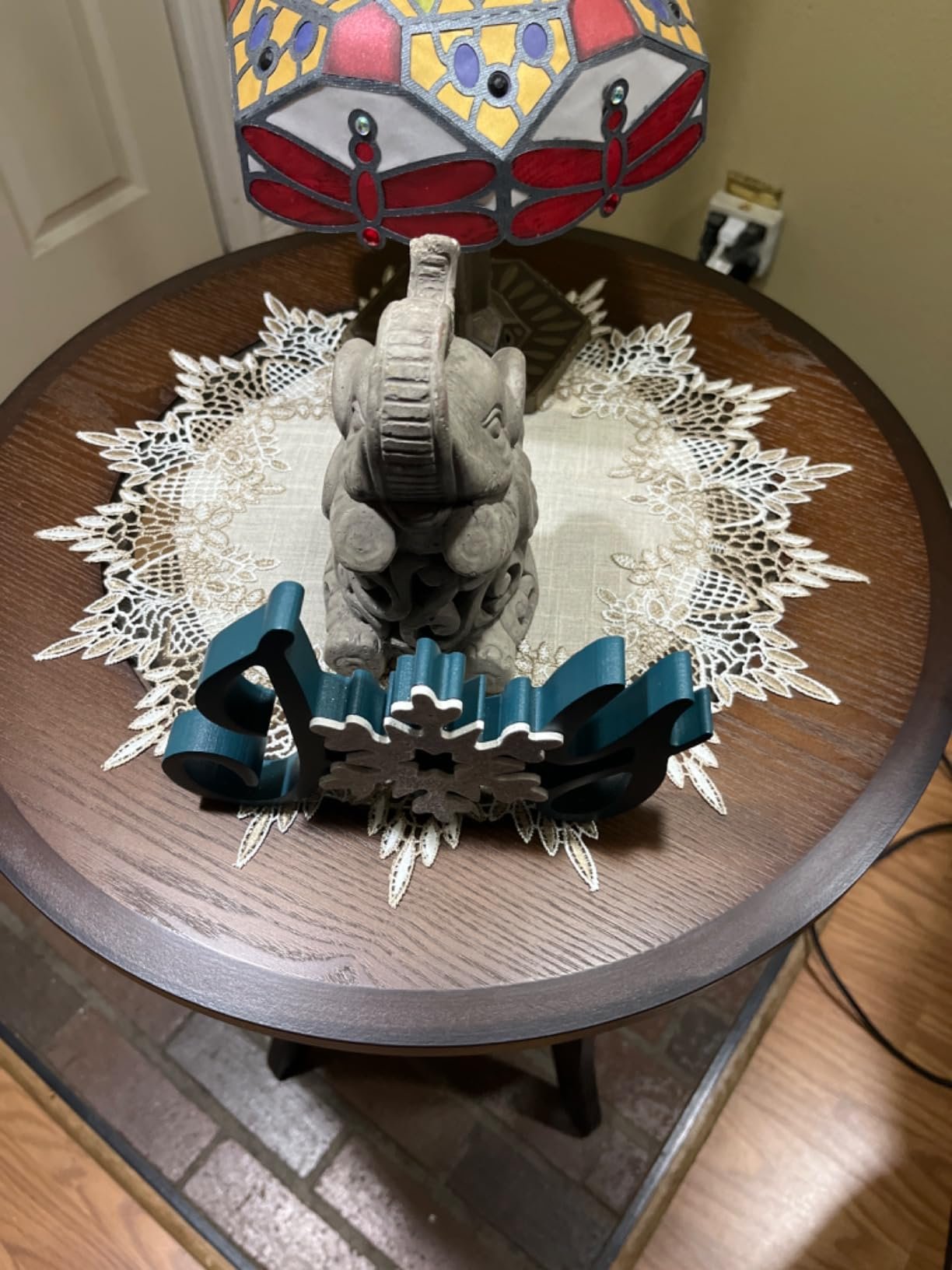 White lace table topper for home decor and small event styling