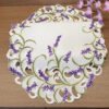 1 (4) Lavender Embroidered Cutwork Table Runner