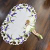 1 (9) Lavender Embroidered Cutwork Table Runner