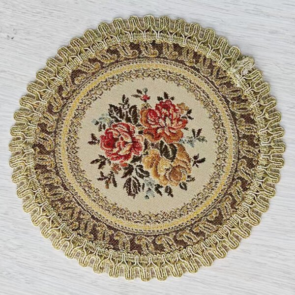 Gold Silver Embroidered Table Mat