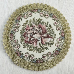 Gold Silver Embroidered Table Mat
