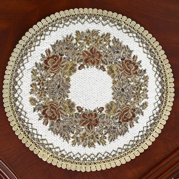 Gold Silver Embroidered Table Mat