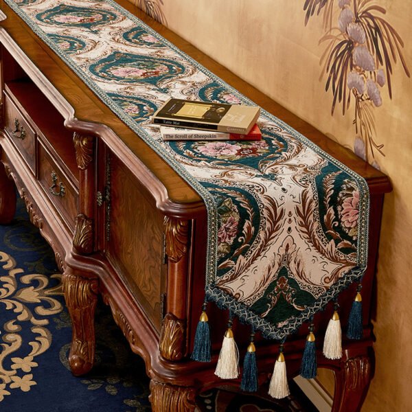 SKU_05_圣彼得-绿色【立体刺绣】 American Chenille Table Runner
