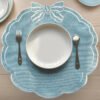 Round Linen Embroidered Placemat