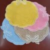 Round Linen Embroidered Placemat