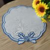 Round Linen Embroidered Placemat