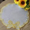 Round Linen Embroidered Placemat