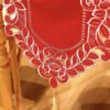 TABLE RUNNER (4) Red Embroidered Cutwork Table Runner