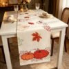 Thanksgiving Pumpkin Embroidered Table Runner