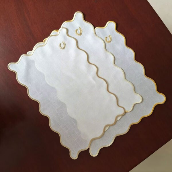 White Linen Embroidered Placemat