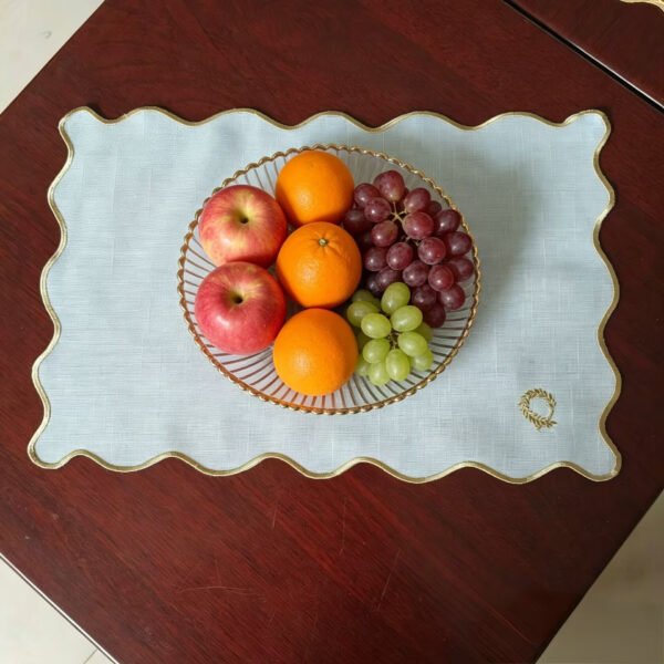 White Linen Embroidered Placemat
