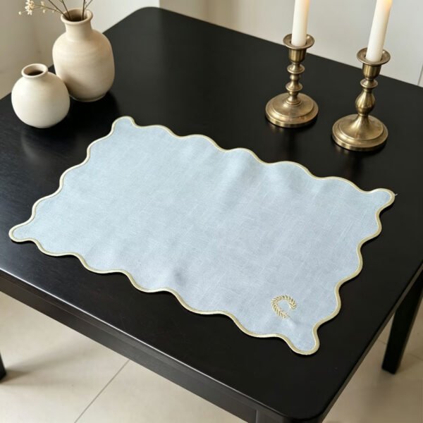 White Linen Embroidered Placemat
