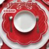 Round Linen Embroidered Placemat