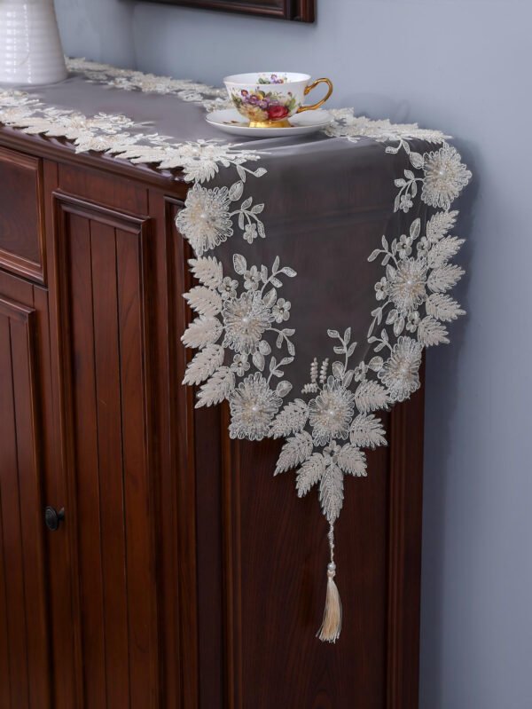 European Beaded Lace Table Runner