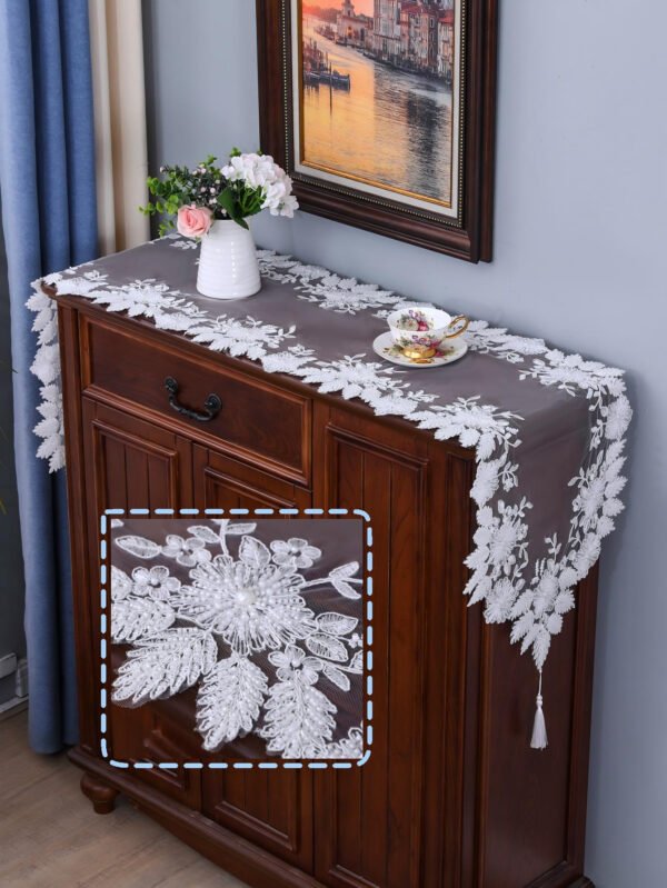 European Beaded Lace Table Runner