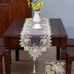 European Beaded Lace Table Runner