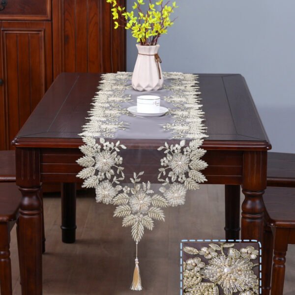 European Beaded Lace Table Runner