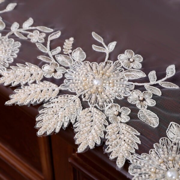 European Beaded Lace Table Runner